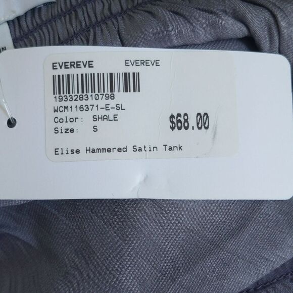 Evereve NWT Elise Hammered Satin Tank top in shale (grey/lavender) S - Picture 8 of 10